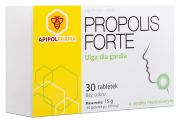 PROPOLIS FORTE ULGA DLA GARDŁA 30 tabletek do ssania smak mentolowy