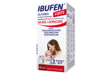 IBUFEN DLA DZIECI FORTE 200 mg/ 5 ml smak truskawkowy 40 ml zawiesina doustna