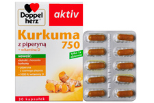 DOPPELHERZ AKTIV KURKUMA 750 Z PIPERYNĄ + WITAMINA D 30 kapsułek