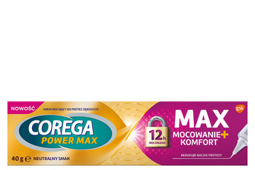 COREGA MAX MOCOWANIE + KOMFORT NEUTRALNY KREM MOCUJĄCY DO PROTEZ ZĘBOWYCH 40 g krem